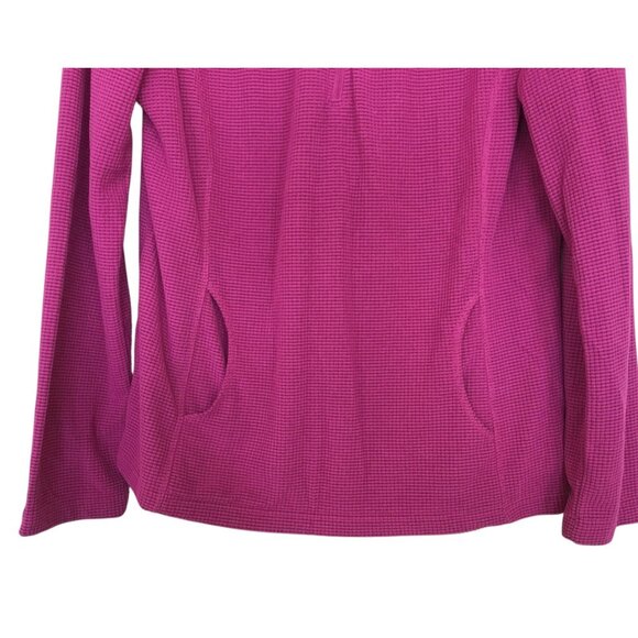 Fuda 1/4 Zip Pullover Womens Size Large L Pink Fleece Long Sleeve Waffle - Picture 2 of 8